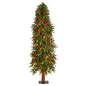 5'Victoria Fir Artificial Christmas Tree with 200 Multi-Color (Multifunction) LED Lights, Berries and 278 Bendable Branches