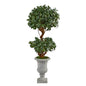 51" Sweet Bay Double Ball Topiary Artificial Tree in Decorative Urn