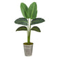 51" Traveler’s Palm Artificial Plant in Decorative Tin Planter (Real Touch)