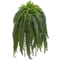 52" Boston Fern Artificial Plant in Black Stand Planter