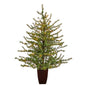 52" Vancouver Mountain Pine Artificial Christmas Tree with 100 Clear Lights and 374 Bendable Branches in Bronze Metal Planter
