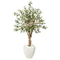 53" Olive Artificial Tree in White Planter