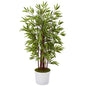 54" Bamboo Artificial Tree in White Tin Planter