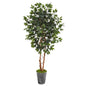 5.5'Ficus Artificial Tree in Decorative Tin Planter