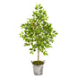 55" Lemon Artificial Tree in Vintage Metal Pail