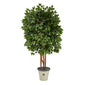 5.5'Super Deluxe Ficus Artificial Tree in Decorative Planter