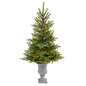56" North Carolina Spruce Artificial Christmas Tree with 100 Clear Lights and 207 Bendable Branches in Decorative Urn