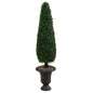 57" Boxwood Topiary Artificial Tree in Charcoal Urn UV Resistant (Indoor/Outdoor)