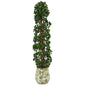 58" English Ivy Topiary Spiral Artificial Tree in Floral Print Planter UV Resistant (Indoor/Outdoor)