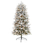 6' Aspen Mountain Fir Flocked Christmas Tree with 1198 Bendable Branches and 450 LED Lights