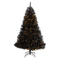 6'Black Artificial Christmas Tree with 400 Clear LED Lights and 1036 Tips