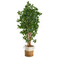 6'Black Olive Artificial Tree in Handmade Natural Jute and Cotton Planter