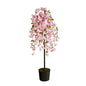 6' Cherry Blossom Artificial Tree in Black Tin Planter