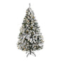 6' Flocked White River Mountain Pine Artificial Christmas Tree with Pinecones and 250 Clear LED Lights