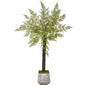 6'Forest Fern Artificial Tree in White Planter