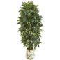 61" Bracken Fern Artificial Plant in Vintage Floral Planter