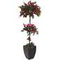 63" Bougainvillea Artificial Topiary Tree in Black Planter