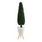 63" Boxwood Topiary Artificial Tree in White Planter with Stand UV Resistant (Indoor/Outdoor)