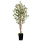 6.5'Olive Artificial Tree in Black Metal Planter