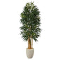 69" Phoenix Palm Artificial tree in White Planter with Stand