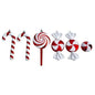 7" Assorted Candy Cane Holiday Christmas Deluxe Shatterproof Ornament Set of 6