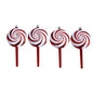 7" Candy Cane Lollipop Holiday Deluxe Christmas Shatterproof Ornament Set of 4