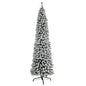 7'Flocked Pencil Artificial Christmas Tree with 574 Bendable Branches
