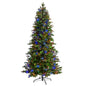 7'Fraser Fir Artificial Christmas Tree with 300 Multicolor LED Lights and 1179 Bendable Branches