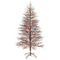 7' Frosted Berry Twig Artificial Christmas Tree with 450 Multicolored Gum Ball LED Lights and 1192 Bendable Branches