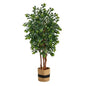 7'Sakaki Artificial Tree in Handmade Natural Cotton Planter