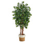 7'Sakaki Artificial Tree in Handmade Natural Jute and Cotton Planter