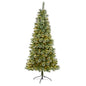 7'Wisconsin Slim Snow Tip Pine Artificial Christmas Tree with 400 Clear LED Lights