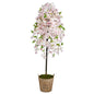 70" Cherry Blossom Artificial Tree in Farmhouse Planter
