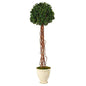 70" English Ivy Single Ball Artificial Topiary Tree in Decorative Urn UV Resistant (Indoor/Outdoor)