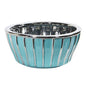7.25" Teal Vase with Silver Burnishing