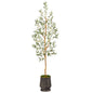 74" Olive Artificial Tree in Ribbed Metal Planter