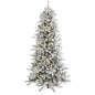 7.5'Flocked Livingston Fir Artificial Christmas Tree with Pine Cones and 500 Clear Warm LED Lights