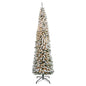 8'Flocked Pencil Artificial Christmas Tree with 500 Clear Lights and 646 Bendable Branches