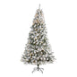8' Flocked West Virginia Fir Artificial Christmas Tree with 500 Clear LED Lights