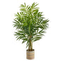 8'King Palm Artificial Tree in Handmade Natural Cotton Multicolored Woven Planter