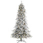9'Flocked Livingston Fir Artificial Christmas Tree with Pine Cones and 650 Clear Warm LED Lights