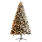 9'Flocked South Carolina Spruce Artificial Christmas Tree with 850 Clear Lights and 2329 Bendable Branches