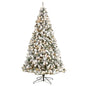 9' Flocked West Virginia Fir Artificial Christmas Tree with 650 Clear LED Lights and 1320 Bendable Branches