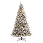 9' Flocked White River Mountain Pine Artificial Christmas Tree with Pinecones and 650 Clear LED Lights