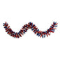9'Patriotic “American Flag" Themed Artificial Garland with 50 Warm LED Lights