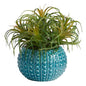 9" Tillandsia Artificial Plant in Blue Planter