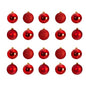 Holiday Christmas 20 Count 3" Shatterproof Ornament Set with Re-Useable Storage Container