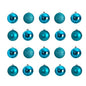 Holiday Christmas 20 Count 3" Shatterproof Ornament Set with Re-Useable Storage Container