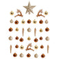 Holiday Christmas 40 Count Lux Shatterproof Ornament Set with Re-Useable Storage Container