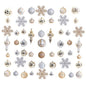 Holiday Deluxe Shatterproof, 81 Count Christmas Tree Ornament Box Set, Re-Useable Container